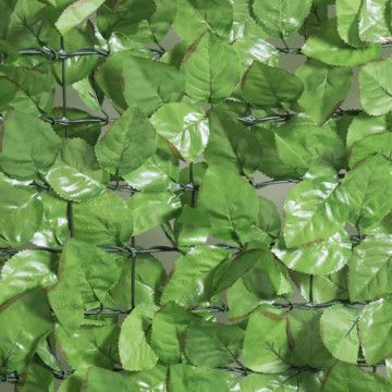 Haie artificielle feuilles de rosier au rouleau