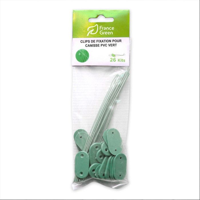 clips de fixation vert pour canisses pvc gris france green
