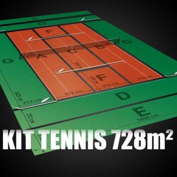 Kit Tennis 12 mm faux gazon