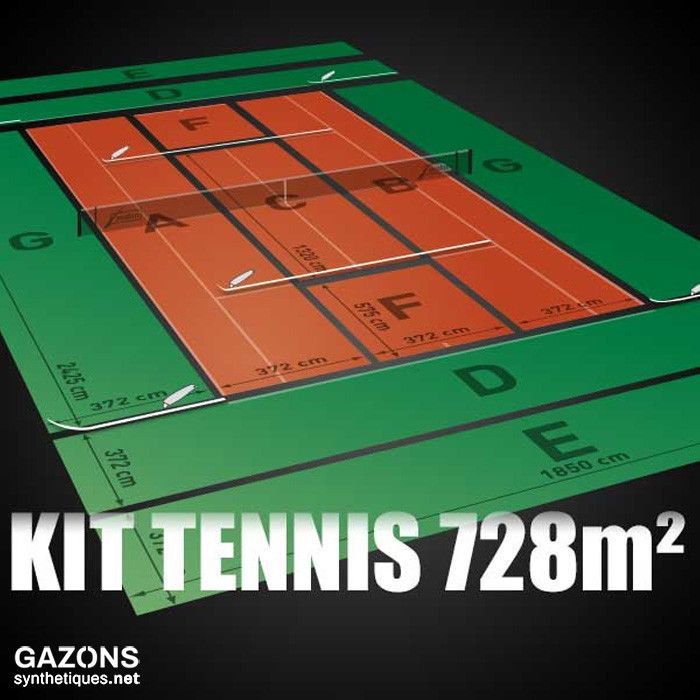 Kit Tennis 12 mm faux gazon