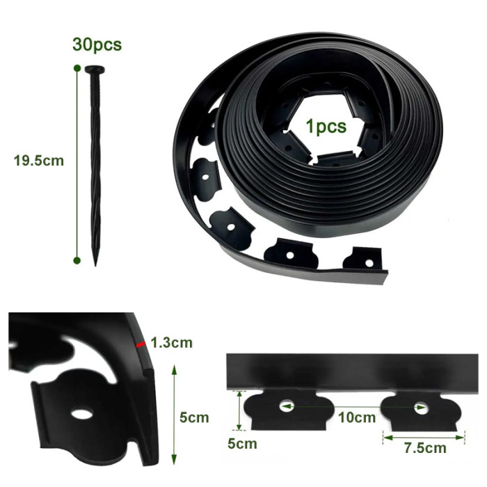dimensions bordures de jardin