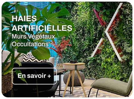commandez nos haies artificielles et murs végétaux synthétiques