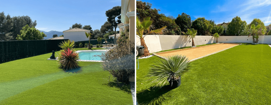 gazon synthétique jardin, bord de piscine