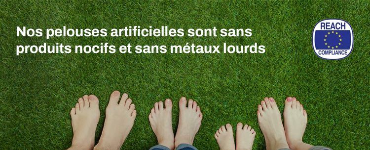 gazon artificiel sans danger non toxique répondant à la norme reach